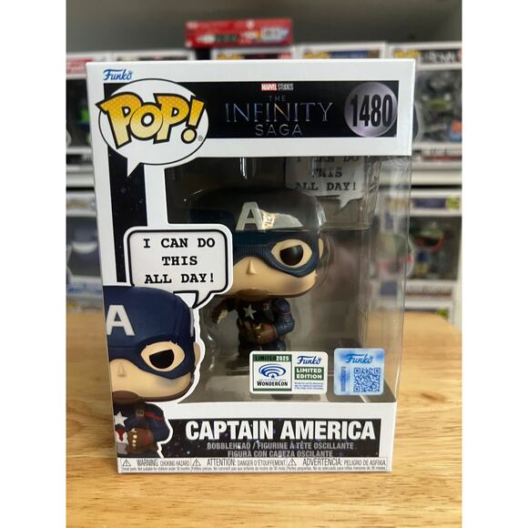 OFFICIAL WONDERCON STICKER Captain America Funko Pop #1480 Marvel Comics MCU TV - Picture 1 of 6